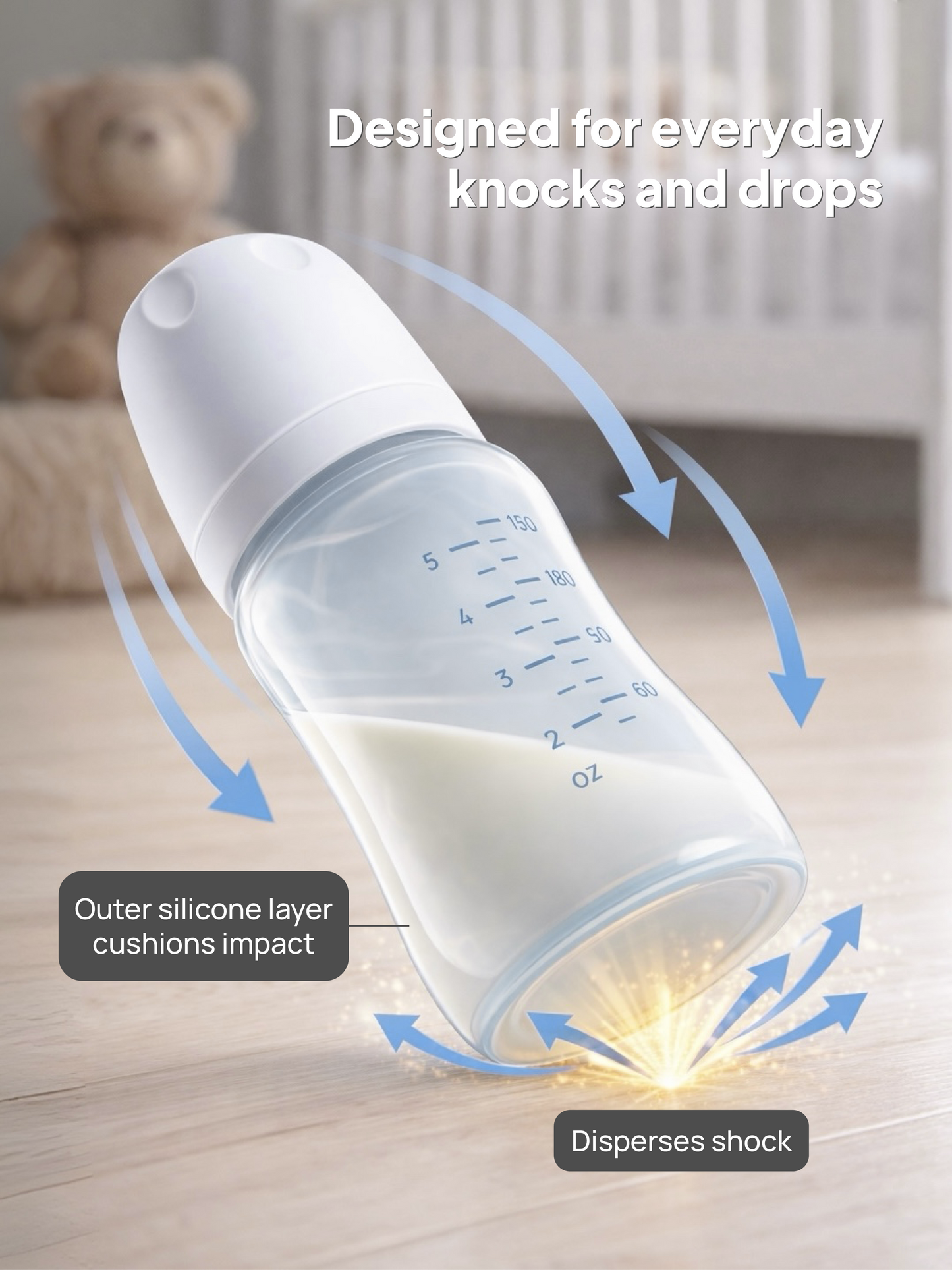 Set of Two: SiliGlass Milk Bottle 150ml