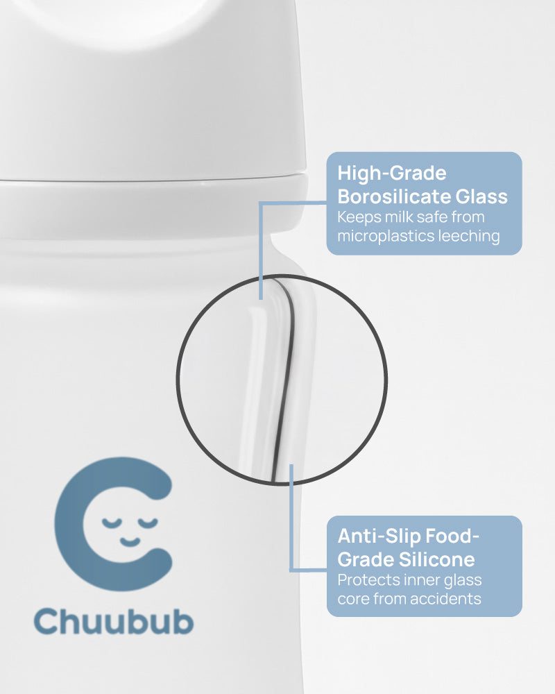 Set of Two: SiliGlass Milk Bottle 240ml