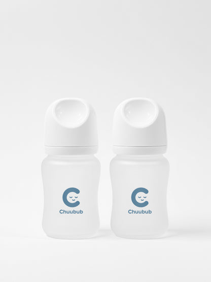 Set of Two: SiliGlass Milk Bottle 150ml