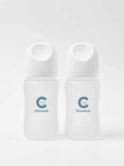 Set of Two: SiliGlass Milk Bottle 240ml