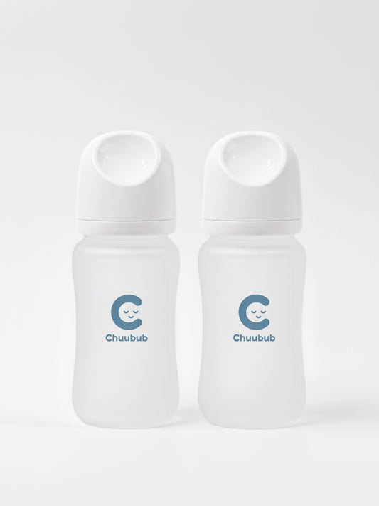 Set of Two: SiliGlass Milk Bottle 240ml