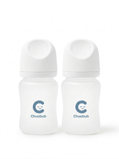 Set of Two: SiliGlass Milk Bottle 150ml