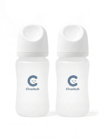 Set of Two: SiliGlass Milk Bottle 240ml