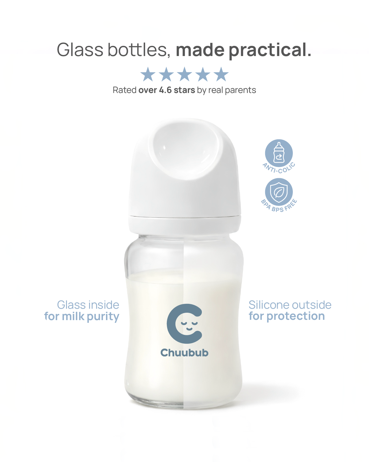 SiliGlass Milk Bottle 150ml (0M+)